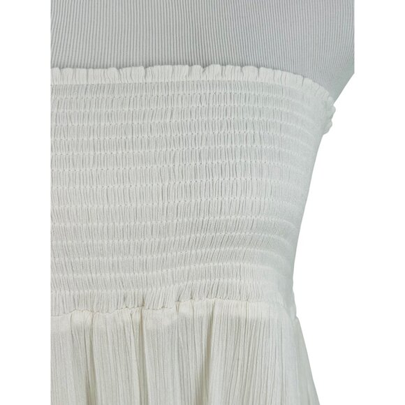 Free People Boho White Ruffled Hem Flowy Asymmetrical Convertible Skirt Dress - Picture 4 of 16